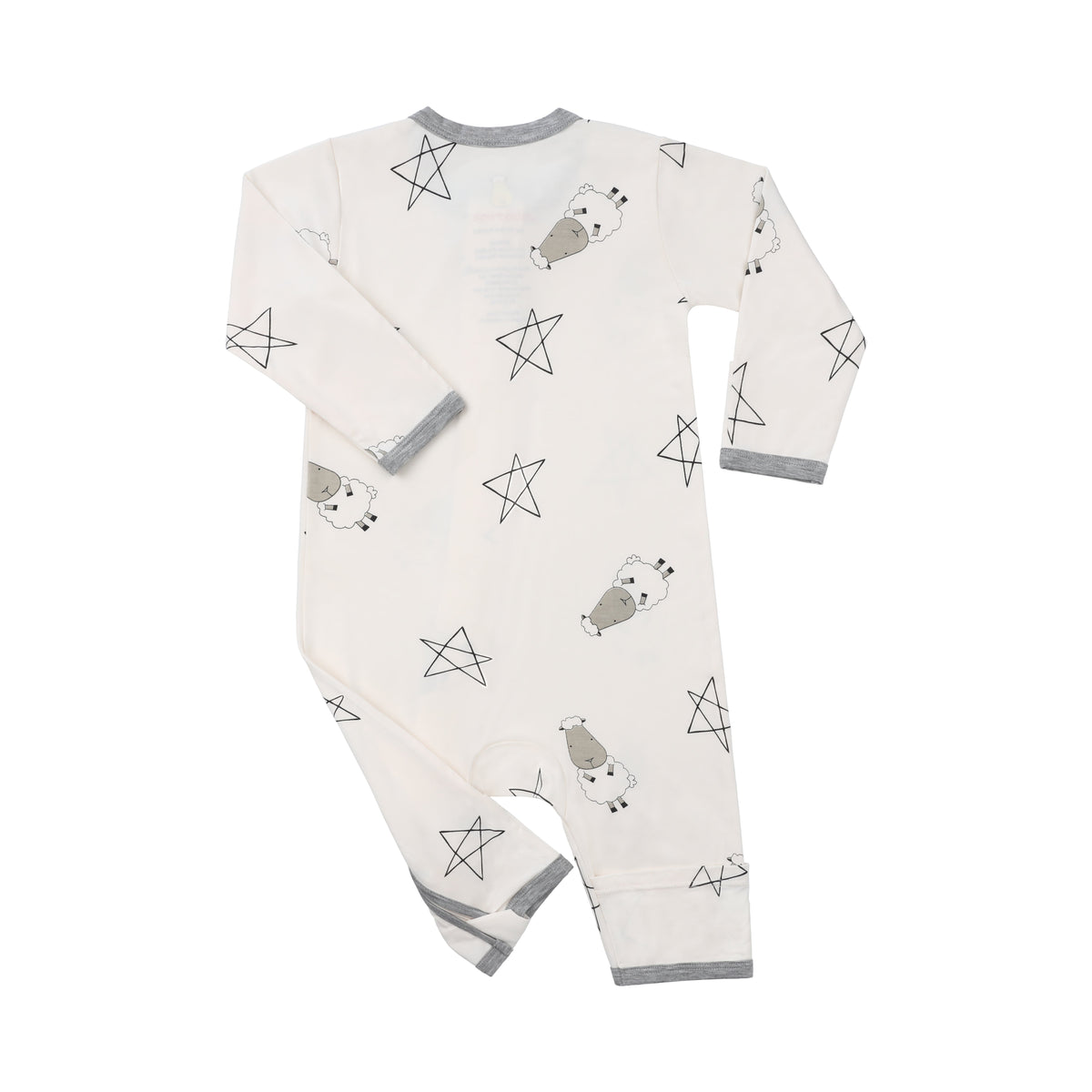 Romper Zip Big Star & Sheepz Yellow with Grey Border