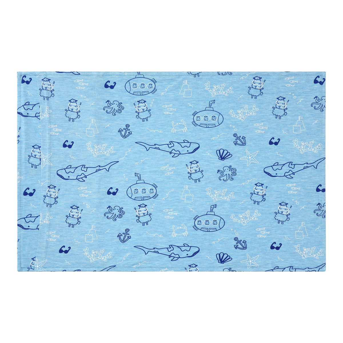 Head Pillow Case Ocean Baa-ddies Blue - Kids