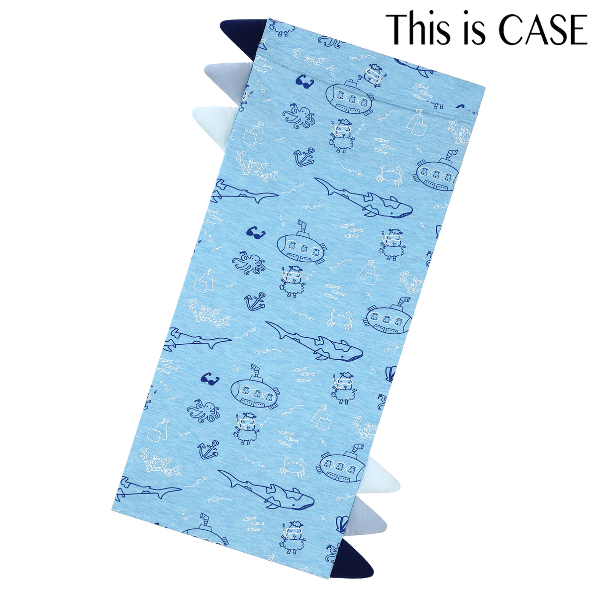 Bed-Time Buddy Case Ocean Baa-ddies Blue with Color tag - Jumbo