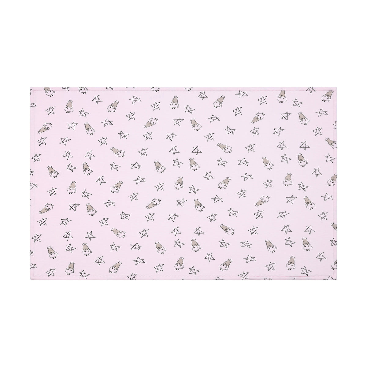 Head Pillow Case Small Star & Sheepz Pink- Kids