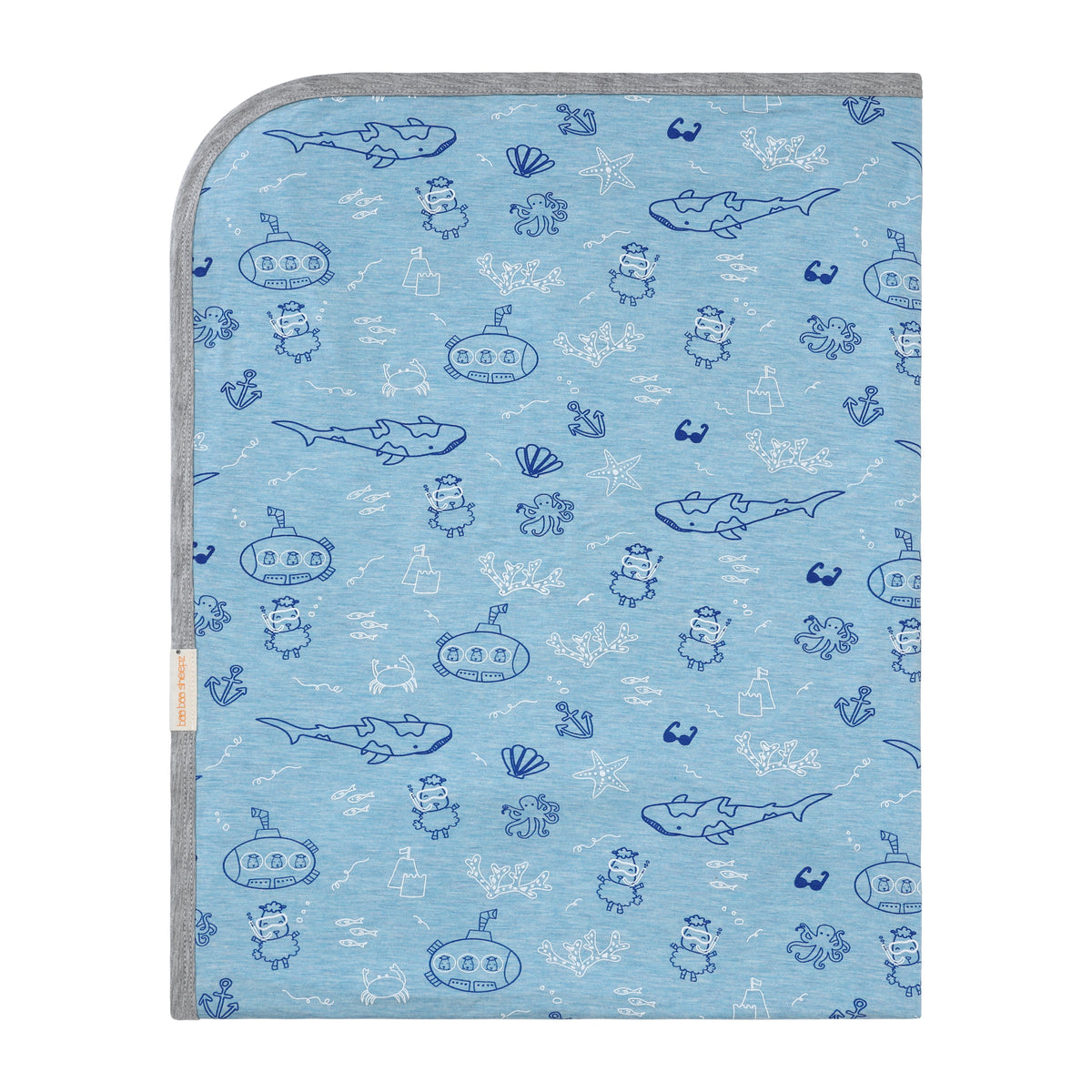 Single Layer Blanket Ocean Baa-ddies Blue - 36M