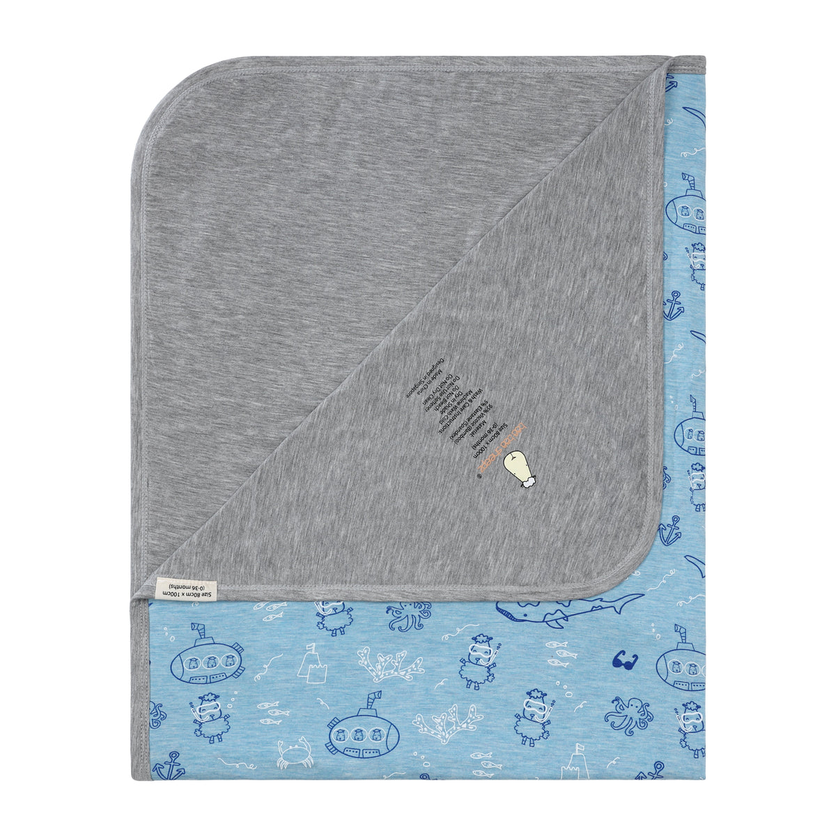Double Layer Blanket Ocean Baa-ddies Blue -36M