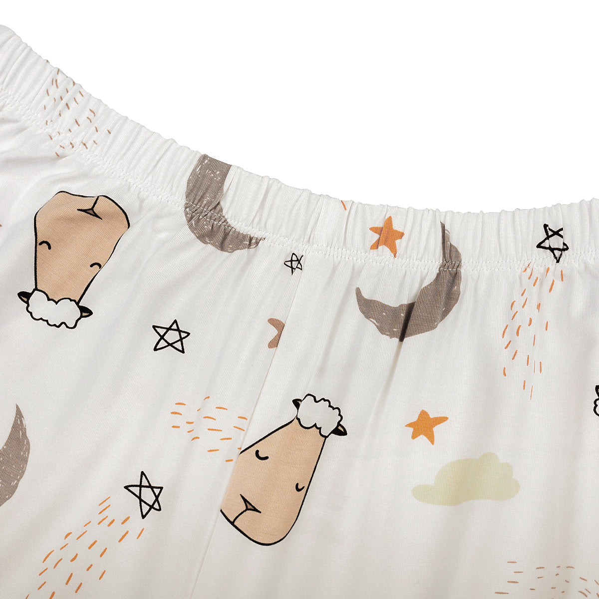 Women Cropped Pants Goodnight Baa Baa White