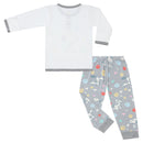 Pyjamas Set S03 White + Pants S01 Grey