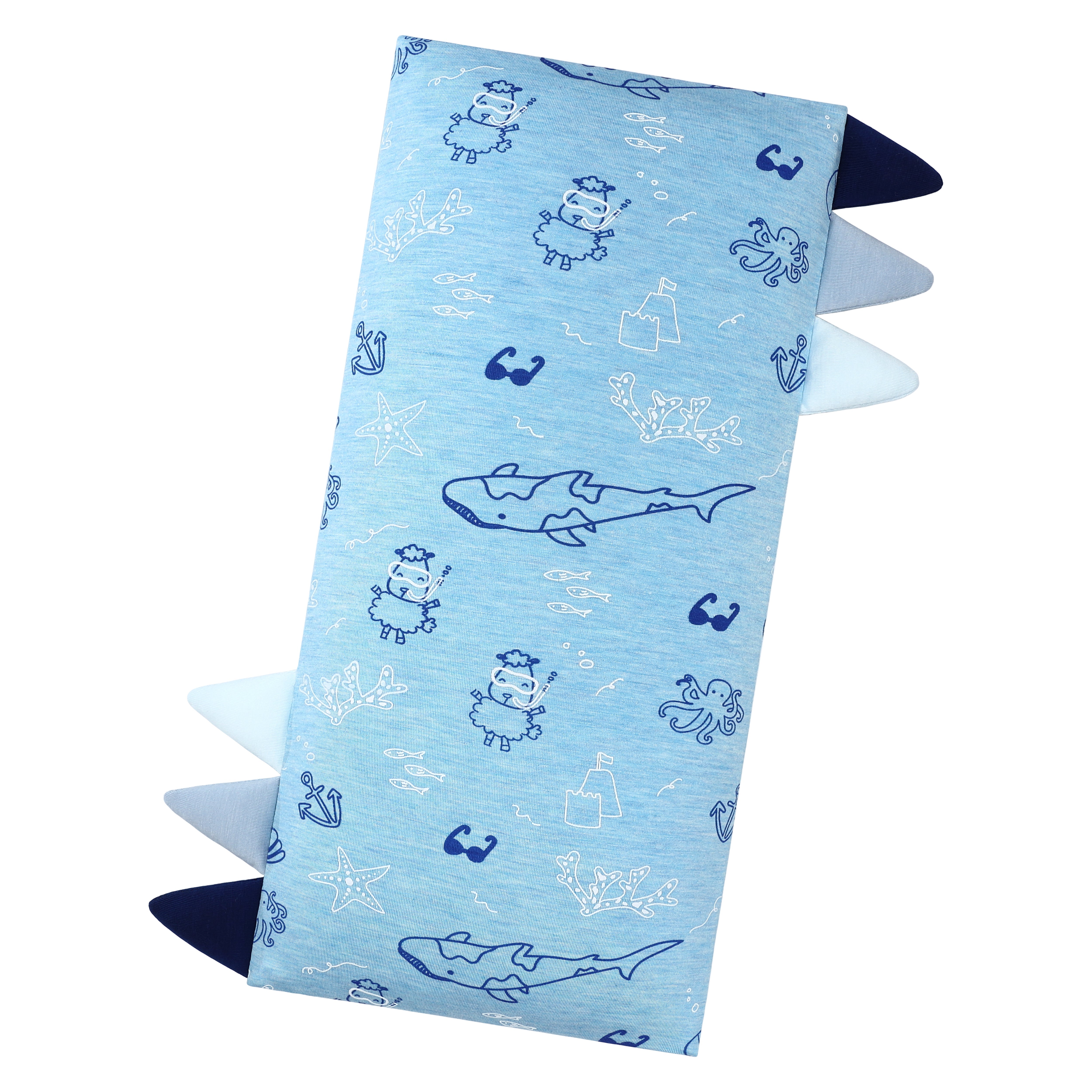 Bed-Time Buddy™ Ocean Baa-ddies Blue with Color tag - Medium (size 18x38cm)