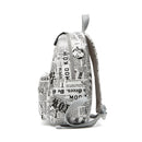 Baa Baa Sheepz Backpack Newspaper White - Medium
