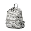 Baa Baa Sheepz Backpack Newspaper White - Medium