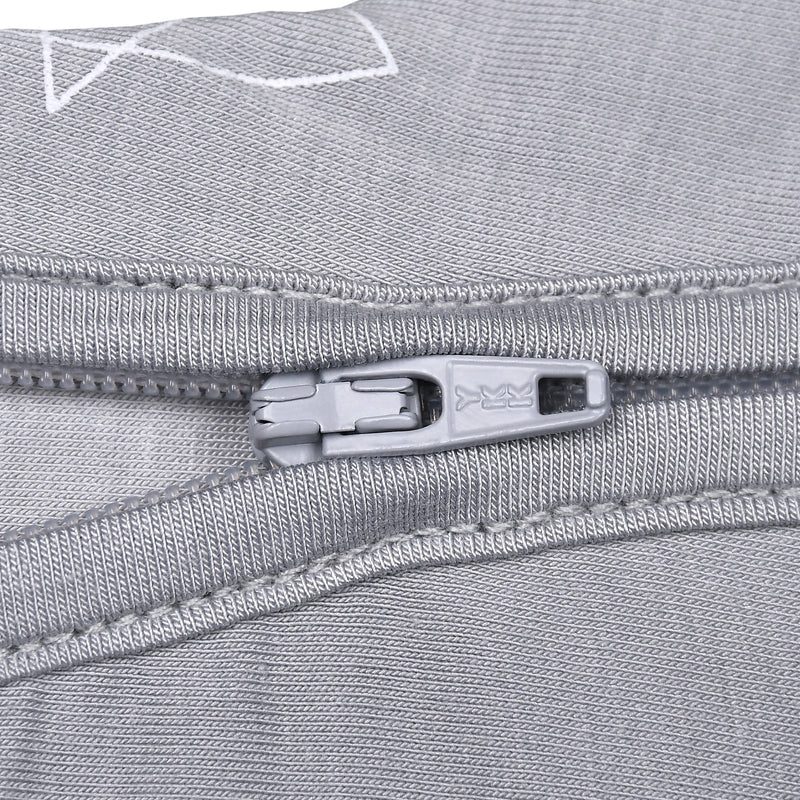 Romper Zip Cute Big Star & Head Grey