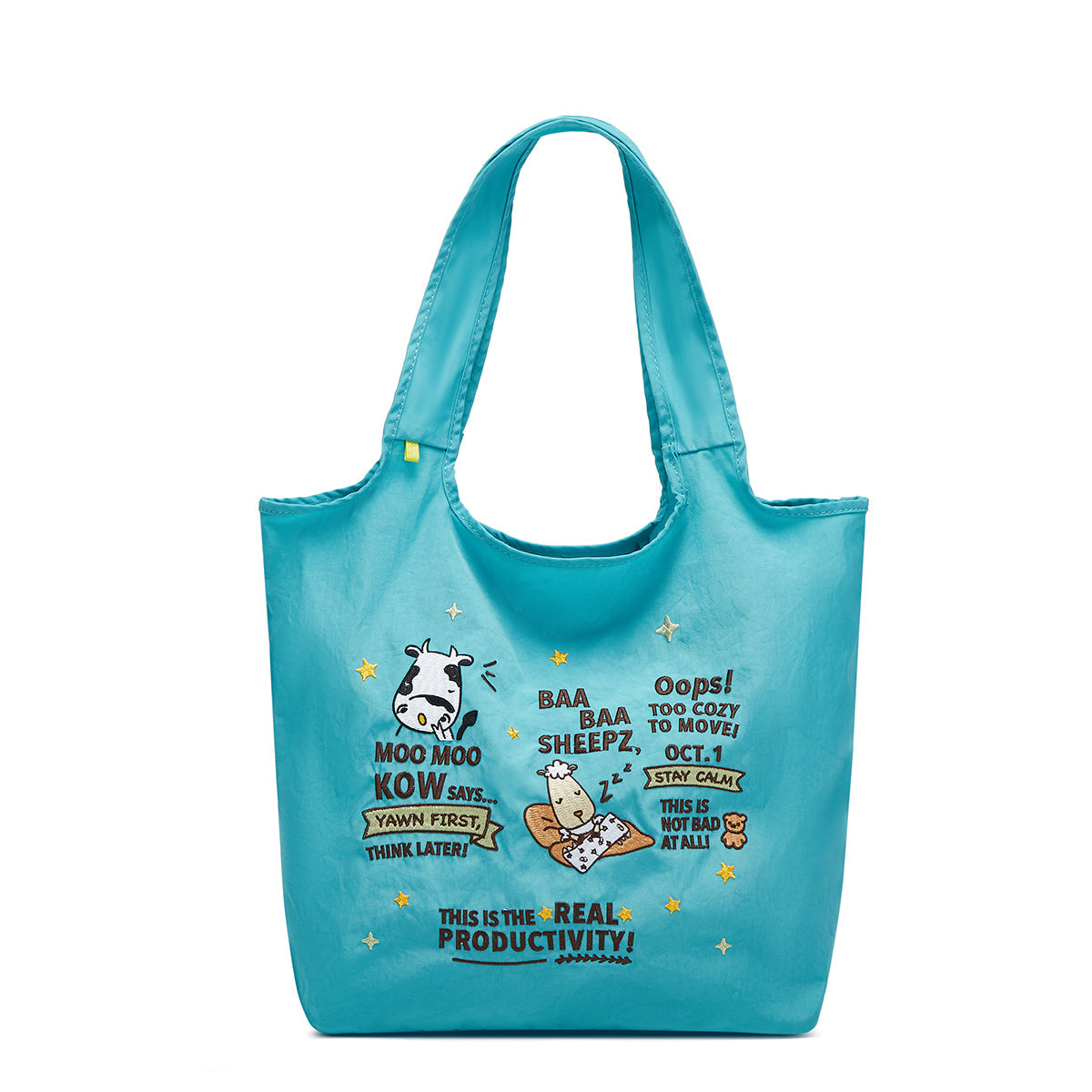 Moo Moo Kow Shopping Bag 007 Teal - Small