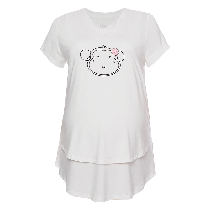 DooDooMooky Maternity & Nursing T-Shirt Doo Doo Mooky Face White