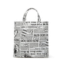 Moo Moo Kow Tote Bag Newspaper White