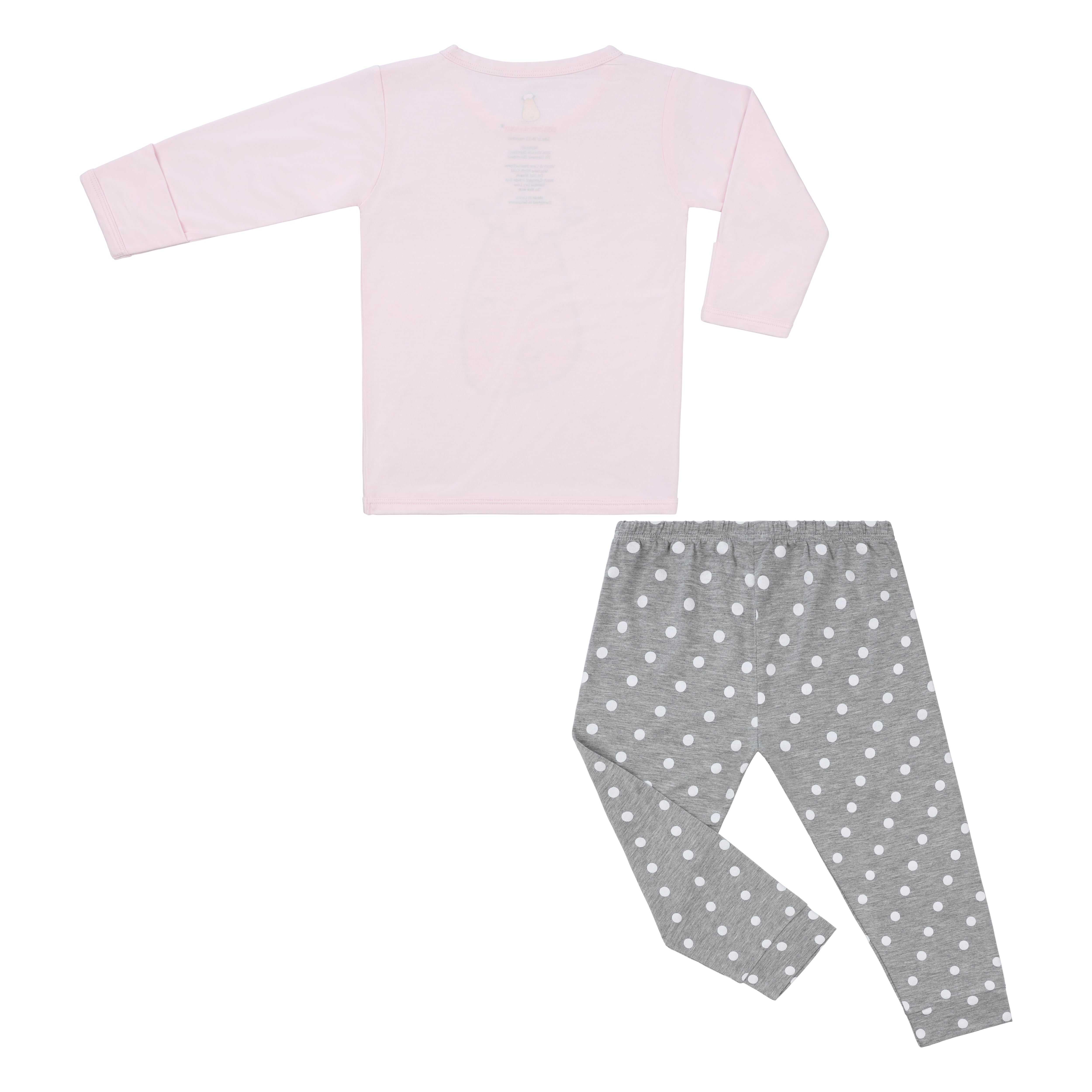 Pyjamas Set Pink Big Face + Grey Polka Dot