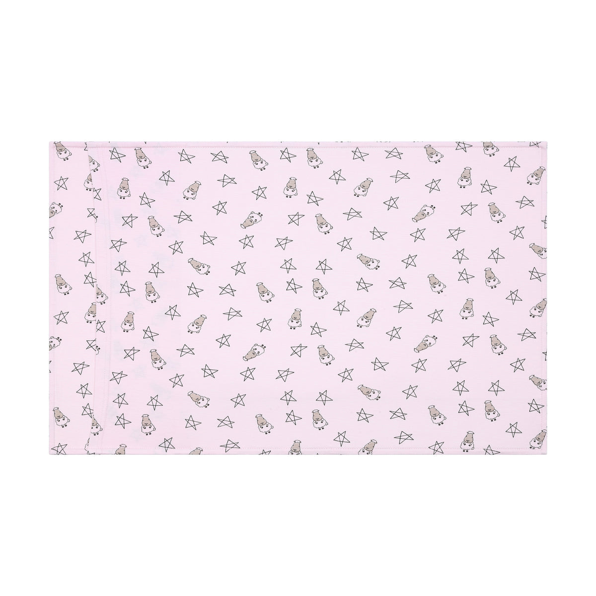Head Pillow Case Small Star & Sheepz Pink- Kids