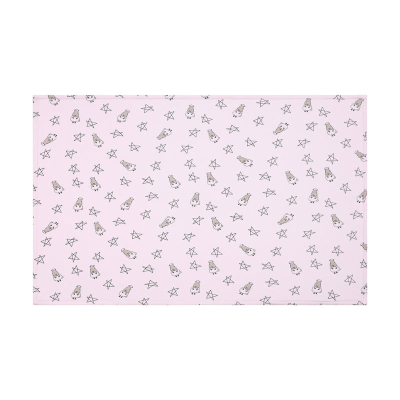 Head Pillow Case Small Star & Sheepz Pink- Kids