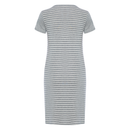 DooDooMooky Maternity & Nursing Dress Small Doo Doo Mooky Face Grey with Stripe Grey & White