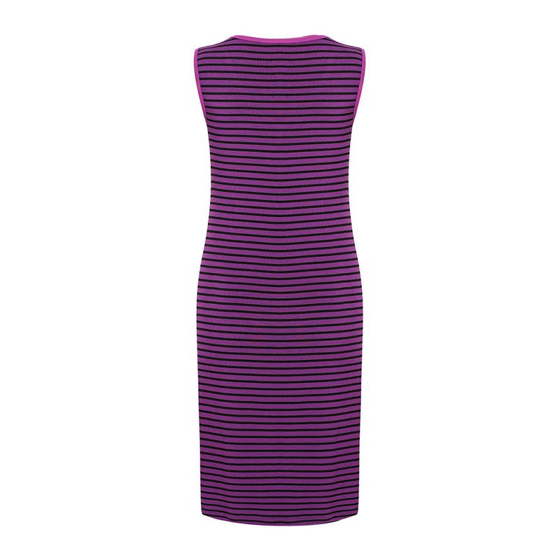 DooDooMooky Maternity & Nursing Sleeveless Dress Violet with Stripe