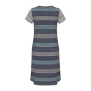 DooDooMooky Maternity & Nursing Dress Flower with Blue Stripe