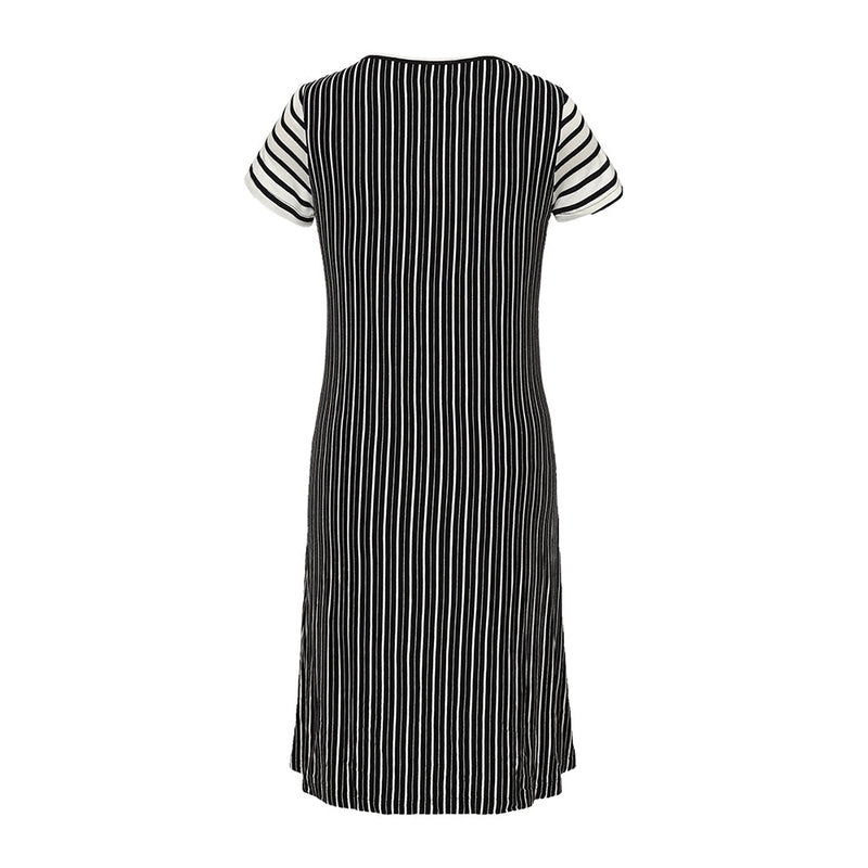 DooDooMooky Maternity & Nursing Dress Black & White Stripe