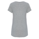 DooDooMooky Maternity & Nursing T-Shirt Small Doo Doo Mooky Face Stripe Grey & White with Grey