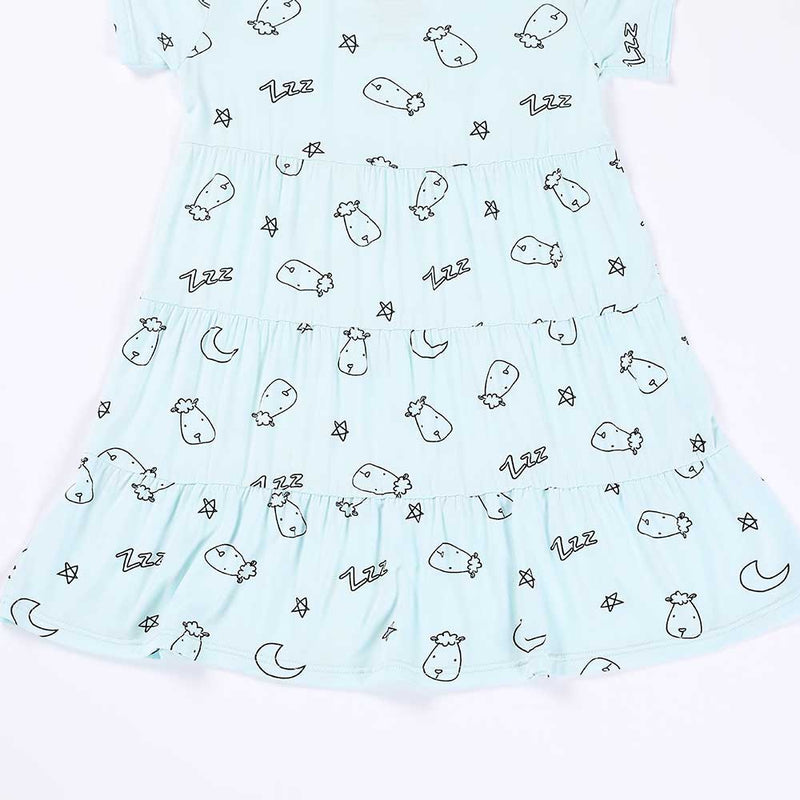 Tiered Dress Sweet Dreams Baa Baa Blue