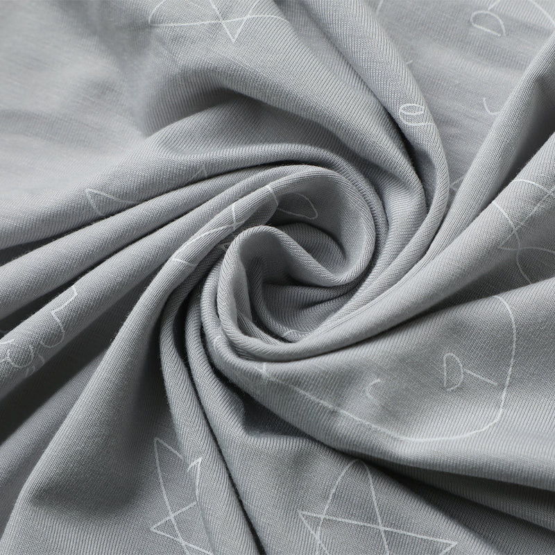 Mattress Sheet Cute Big Star & Head Grey - Single Bed