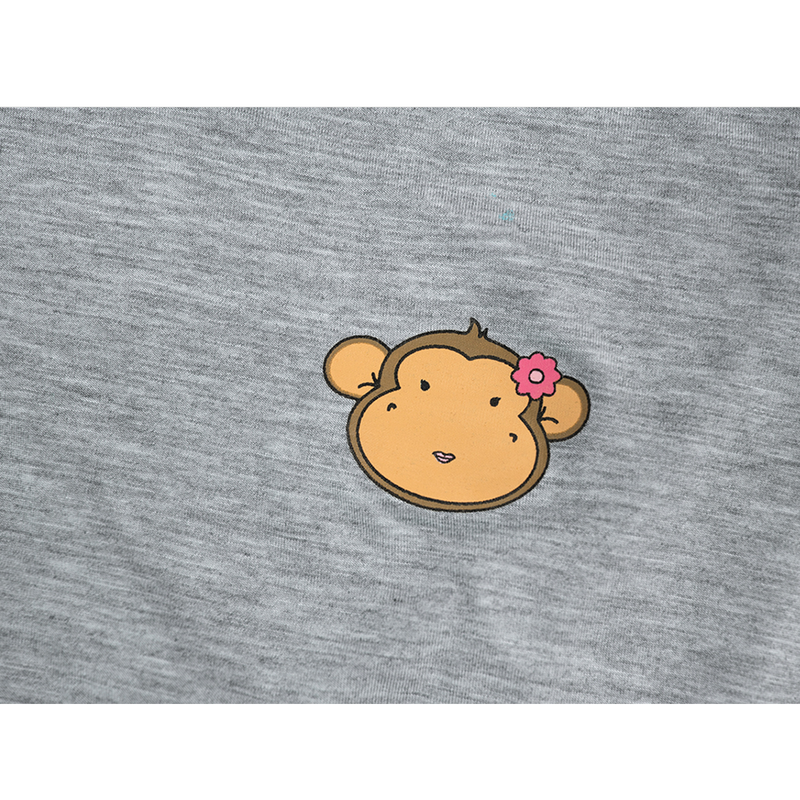 DooDooMooky Maternity & Nursing Dress Small Doo Doo Mooky Face Grey with Stripe Grey & White