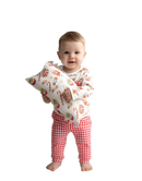 Pyjamas Set Christmas 3 White + Checkers Red