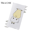 Bed-Time Buddy™ Case Front & Back Sheepz White with Stripe, Polka Dot & Checkers tag Grey - Small