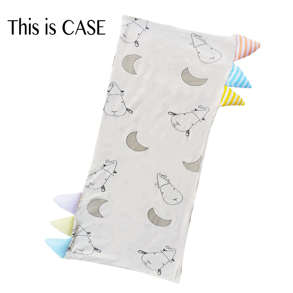 Bed-Time Buddy Case Big Moon & Sheepz Yellow with Color & Stripe tag - Small