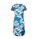 DooDooMooky Maternity & Nursing Dress Black Striped Top with Flower Green Dress