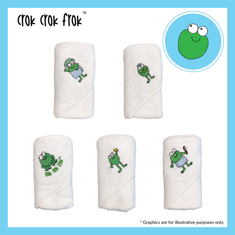 CrokCrokFrok Bamboo Hooded Towel White Bundle