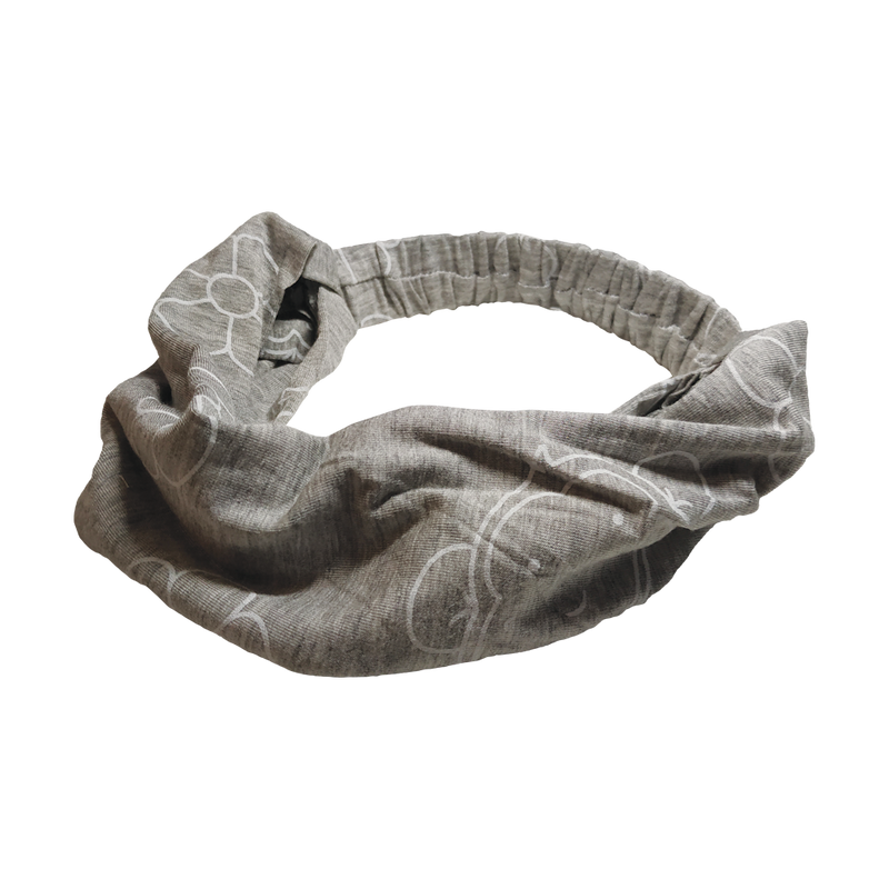 DooDooMooky - Hair Band - Mooky Flower Grey - Wide