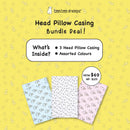Head Pillow Casing Bundle of 3