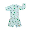 Boys Long Sleeve Swimsuit 002 Blue + Shorts