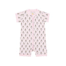 Romper Short Sleeve Zip Small Sheepz Pink