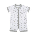 Romper Short Sleeve Zip Small Star & Sheepz White