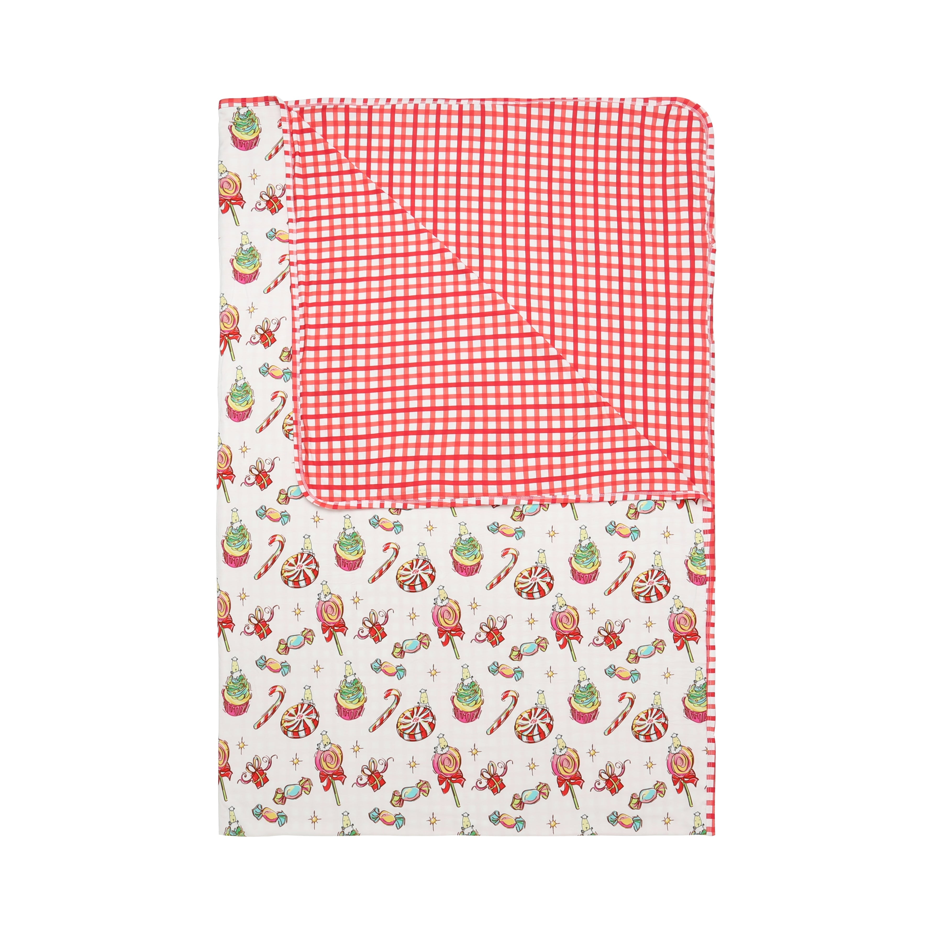 Double Layer Blanket Christmas 3 White + Checkers Red Kids