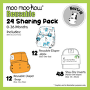 Sharing Package - 24 Moo Moo Kow® Diapers