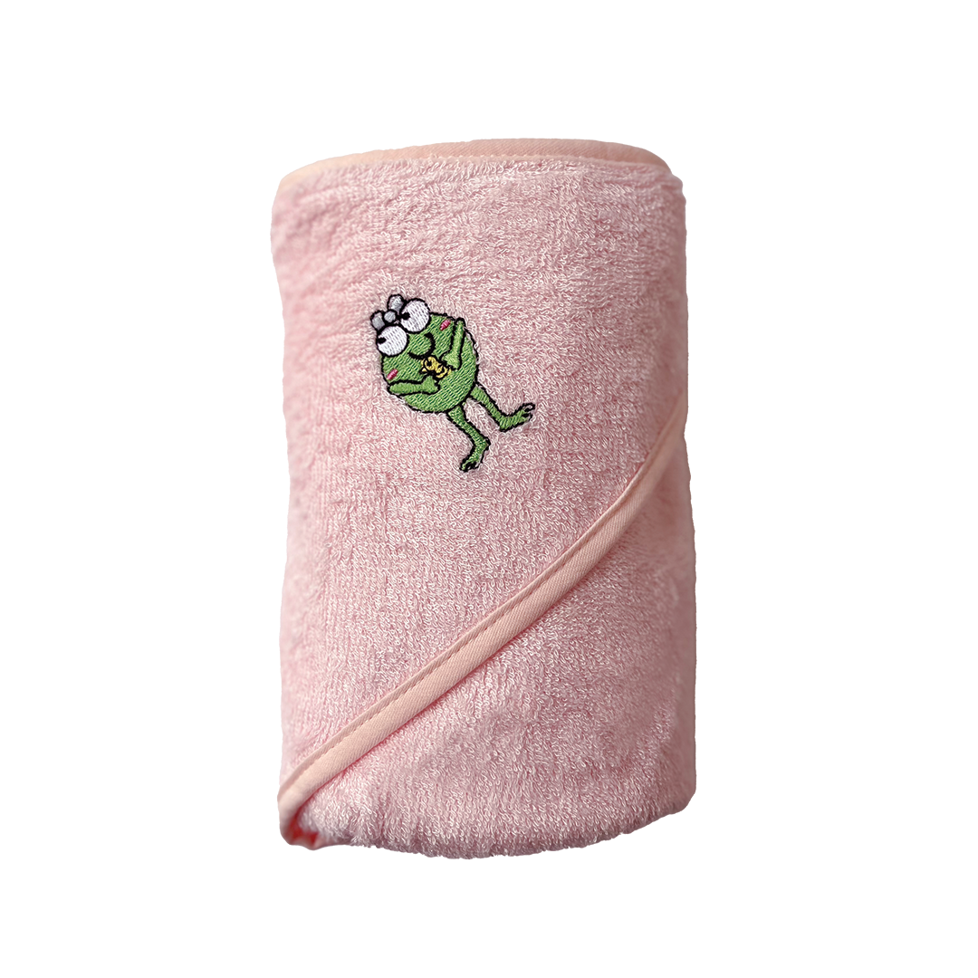 CrokCrokFrok Bamboo Hooded Towel Crok Girl for Baby & Toddler - Pink