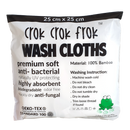 CrokCrokFrok Bamboo Wash Cloth - White - Bundle Of 5 Pieces