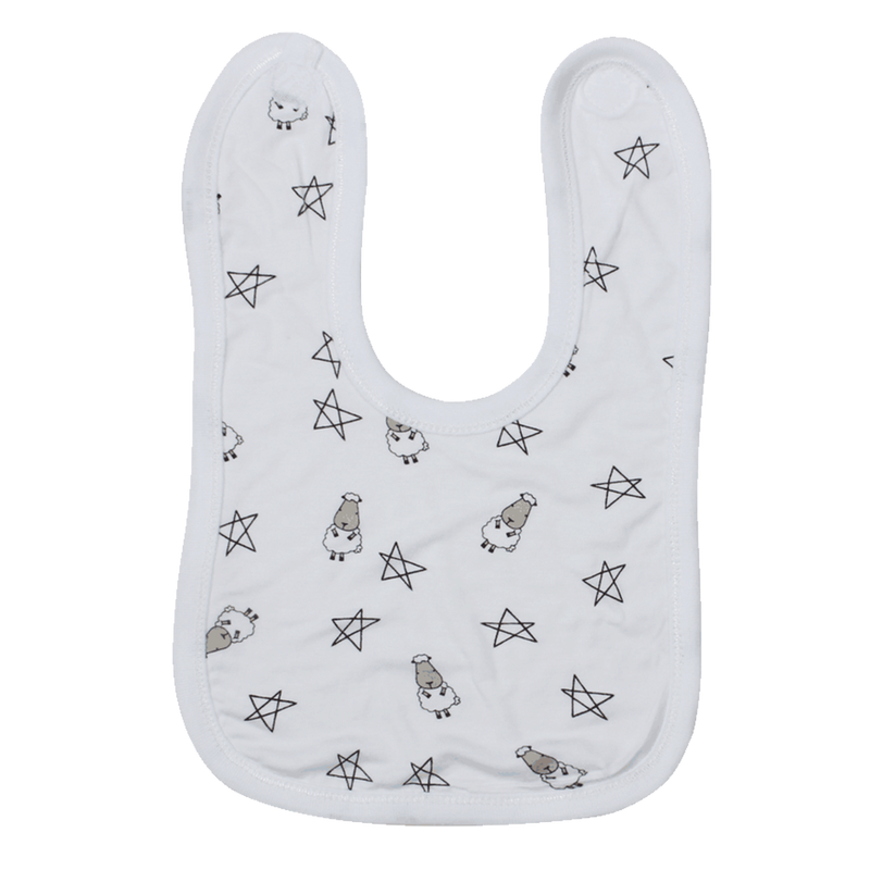 Bib White Small Star & Sheepz