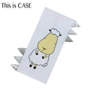Bed-Time Buddy™ Case Front & Back Sheepz White with Stripe, Polka Dot & Checkers tag Grey - Medium