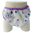 One Size Swim Diaper Dot Dot with Purple Border