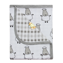 Double Layer Blanket Big Sheepz White + Checkers Grey - 36M