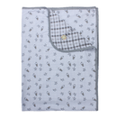 Double Layer Blanket Small Star & Sheepz White + Checkers Grey Adult
