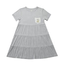 Tiered Dress Cute Big Star & Head Grey