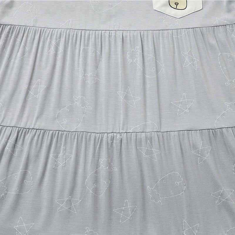 Tiered Dress Cute Big Star & Head Grey