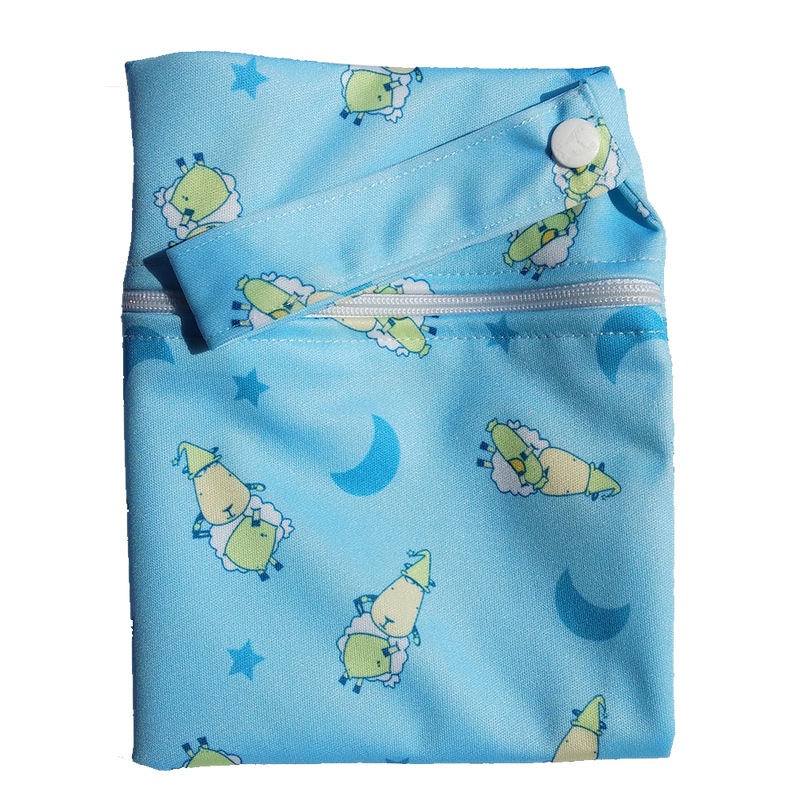 Wet Bag Large - BaaBaaSheepz Blue