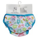 One Size Swim Diaper Mooky Flower with Blue Border