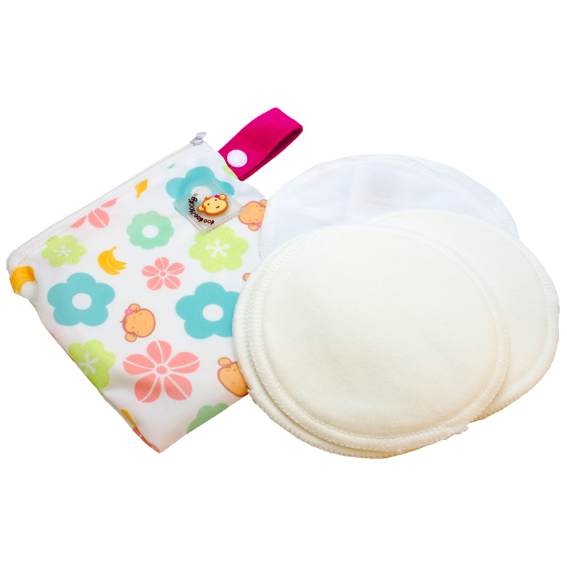 DooDooMooky Bamboo Nursing Pad Mooky Flower Pink Tag